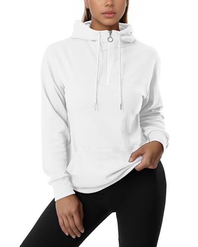 Image of GIVON Womens Casual Zip Up Hoodie Cotton Blend Soft Fabric Basic Layering Hooded Jacket with Kangaroo Pocket