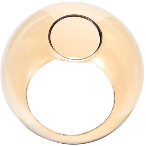 Holibanna Round Globe Shade, Glass Globe Lamp Shade Replacement, Clear Amber Glass Lamp Cover for Lighting Fixture, Pendant Light s Light Decor (Amber)