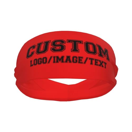 Custom Sport Headbands Bulk Custom Sweatbands with Text Name Image Photo Personalized Unisex Bandana for Women Men