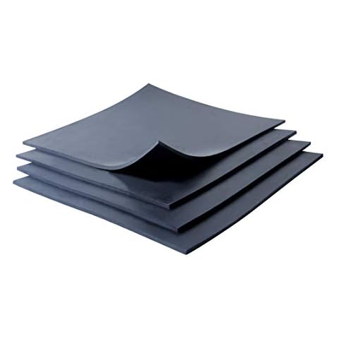 Neopren-Gummi-Bleche, schwarz, 20.3x20.3 cmx0.3 cm (4 Stück), ideal für den privaten Gebrauch, Dichtungen DIY Material, führen Sie Ihre Sanitärreparaturen durch Cover