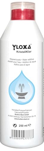 Caseeto Yloxa KRISTALLKLAR - Wasserzusatzkonzentrat für Brunnen, Wasserwände, säulen, kaskaden und Vernebler im Innen- und Außenbereich - 250 ml...