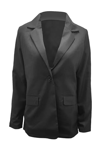 DIACACY Women's Lapel Open Front Work Blazer One Button Long Sleeve Jackets Office Solid Color Cardigan with Pockets4