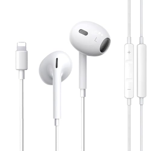 For iPhone Earbuds Wired Headphones Noise Isolating Earphones Corded Headsets Built-in Microphone & Volume Control Compatible with iPhone 14/13/12/11/8/7 Pro Max/XR/XS/SE, Support All iOS System