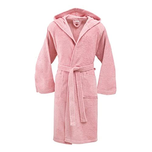 BASSETTI Peignoir avec capuche série Vivian, certifié Oeko-tex®, en éponge souple 100% coton très absorbant. Italy Designed, rose, XXL
