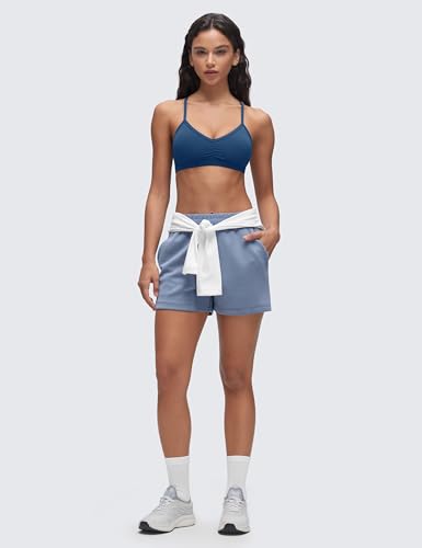 Image of CRZ YOGA Butterluxe Ruched Sports Bras | Light Support, Removable Pads, Yoga, Extremely Soft, Y Back, V Neck, Spaghetti Straps, for Women