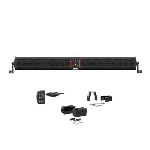 wet sounds STEALTH-XT-12-B Stealth XT 12 Speaker All-in-One Amplified Bluetooth Soundbar with Remote – Black with Slider Brackets and .75