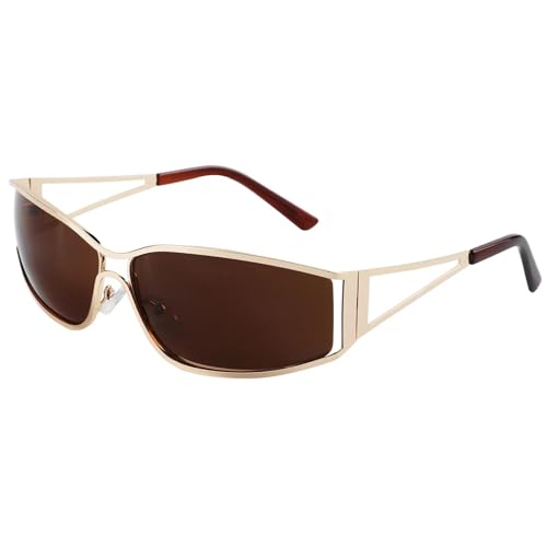 Lunettes de soleil dégradées steampunk oversize avec finitions métalliques homme femme