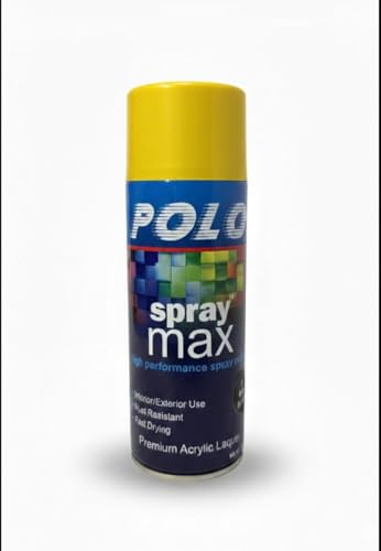 Image of Polo Spray Paint for Metal,Wood,Walls and Automotive Cars,Bikes(Multipurpose)|Quick Drying|Durable|400ml (Yellow)