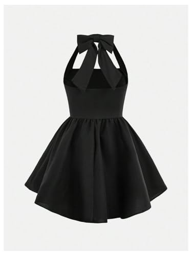 Floerns Girl's Elegant Halter Dress Sleeveless Tie Backless Birthday A Line Dresses2