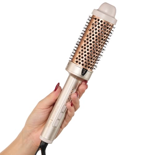 Image of Remington Shine Therapy 1.75 inch Thermal Styling Brush, Ionic Ceramic Barrel with Argan Oil & Keratin Infusion, Anti-Frizz Volumizing Hair Styler, 5 Digital Heat Settings 300-420F
