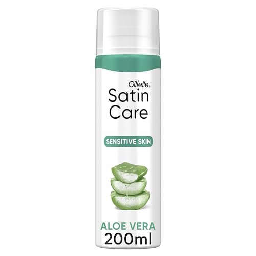 Satin Care Gel A Raser Femme, Avec Une Touche D’Aloe Vera Pour Peau Sensible, Formule De Mousse Pour Une Glisse De Rasoir Et Contre Les Irritations Du Rasage, 200ml