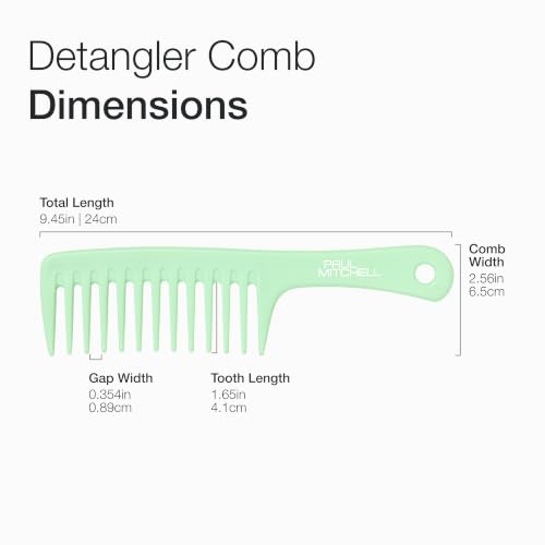 Image of Paul Mitchell Detangler Comb, Wide Tooth Comb Detangles Wet or Dry Hair