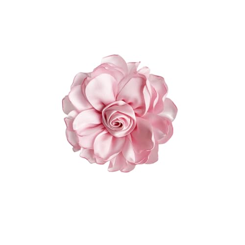 Image of Large Red Rose Flower Brooches Pins for Women Dainty Satin Fabric Brooches Big Camellia Flower Brooch Wedding Party Clothing Pin Accessory Jewelry