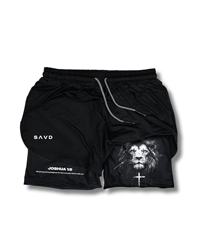 SAVD Christian Performance Shorts - Girls' Gym & Sport Shorts with Pockets & Compression Liner, Bible Verse Activewear