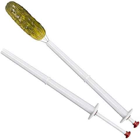 Deluxe Pickle Pincher, Set of 2?Pickle Picker Stainless Steel and Plastic- Olive Pepper Grabber Cover