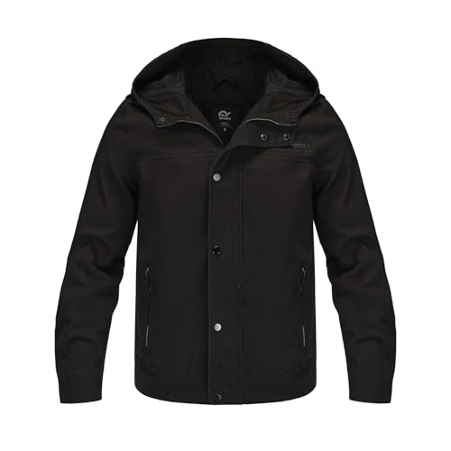 Image of Mens Casual Washed Cotton Military Jacket Warm Canvas Windbreaker
