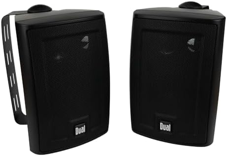 Dual Electronics 8.25" 3-Way High Performance Outdoor Indoor Speakers with Powerful Bass, Effortless Mounting Swivel Brackets, All Weather Resistance, Sold in Pair, LU43PB Product Image
