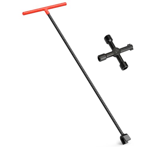 Eapele Water Meter Key 28 inch Enforced Steel T-Handle With ...