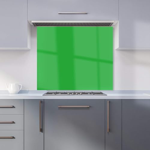 Warren Reed - Designer Premium Clover Green Kitchen Splashback 6mm Toughened Glass Kitchen Splashback – Heat Resistant Splashback for Kitchens, Perfect for Cookers and Hobs, Polished Edges