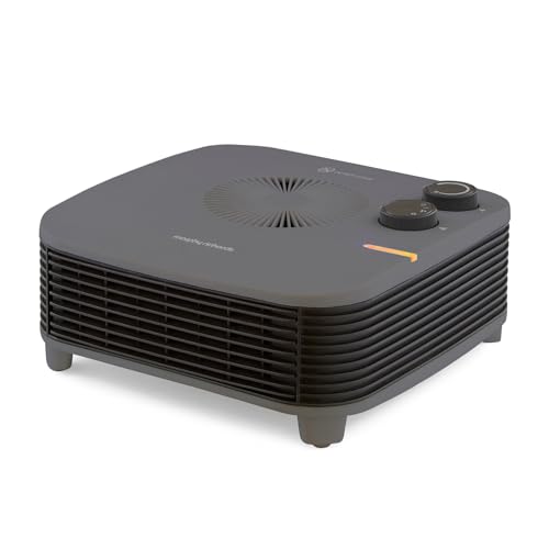 Morphy Richards Calentador de ventilador HeatFlux 20 m², plano, termostato, ajustable, ligero, compacto, portátil, bajo ruido, disipación de calor, gran angular, protección contra