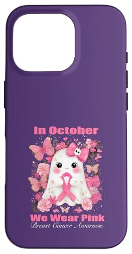 10月にピンクの乳がん啓発女性ゴーストを着用 スマホケース iPhone 16 Pro 用