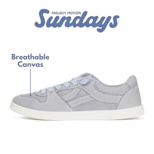 Image of Sundays Canvas Sneakers Women - Memory Foam Insole with Breathable Canvas Shoes for Women Footwear - Non-Slip with Lightweight and Comfortable Womens Sneakers