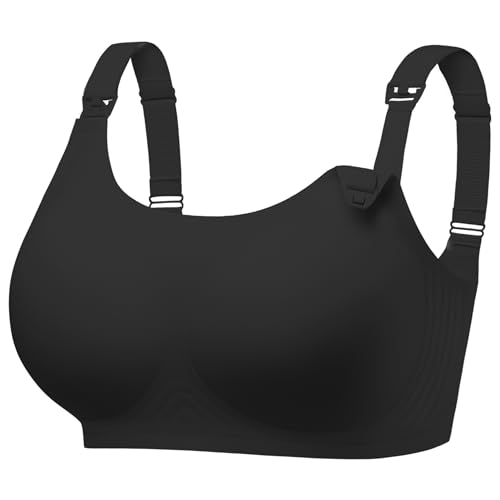 Angelhood Nursing Bras Seamless Maternity Bra for Breastfeeding Comfort Full Support Plus Size Pregnancy Bralettes with Extenders Jelly Strip Natural Shape