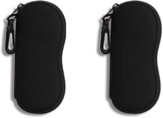 Hion Eyeglass Case Sunglasses Soft Pouch with Belt Clip Ultra Light Neoprene Zipper Eyeglass Case Printed Sunglass Bag for Stylish Portable Travel Glasses Casefor Men & Women