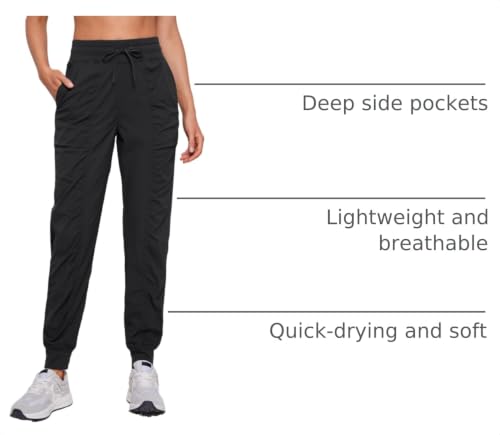 Image of CRZ YOGA Ease Line Joggers 26 inch /28.5 inch /30.5 inch | Casual, Lightweight, Ruched Design, Pockets, for Women