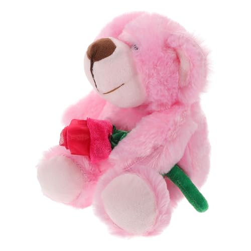 Ours en peluche avec rose Cabilock : cadeau romantique Saint-Valentin et anniversaire doux