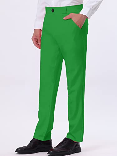 Lars Amadeus Solid Color Dress Pants for Men's Straight Fit Flat Front Chino Trousers2