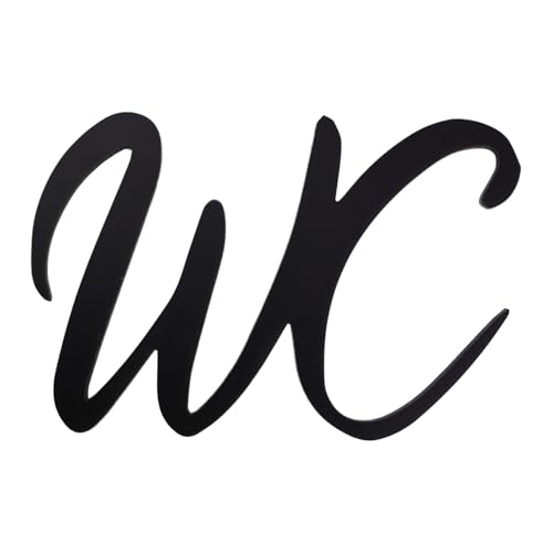 Cartel autoadhesivo para WC de acrílico 15 x 10 cm, señal para puerta de baño y aseo, placa resistente y duradera, adhesivo fuerte, fácil instalación sin taladro para interiores y exteriores