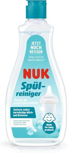 Nuk Nettoyant pour biberon, 500 ml, Idéal pour laver les biberons, les tétines et les accessoires, Sans parfum, pH neutre, Flacon fabriqué à 100% de...