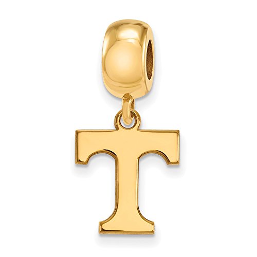 Tennessee Bead Charm Small (1/2 Inch) Dangle (Gold Plated)