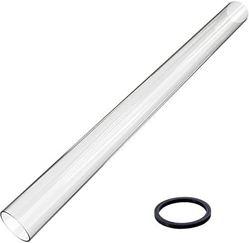 Patio Heater Glass Tube Replacement Parts with Neoprene Silicon Support Ring fit 4-Sided Pyramid Flame Outdoor Heater , 49.5"x 4", Part Number: HLDS01-GTSS, HLDS01-GTPC,584736, 639564, HLDS01-GTHG
