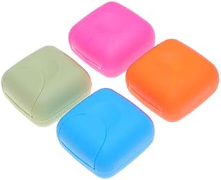Healifty 4pcs Travel Soap Case Box Small Size Sealed Portable Soap Dish With Lid for Outdoor Hiking Traveling Camping (Blue, Rosy, Orange and Pink)