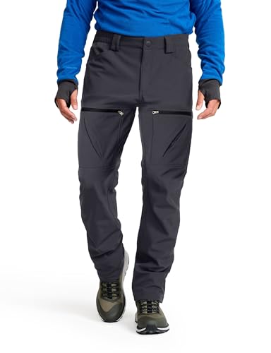 Image of Toomett Mens Winter Hiking Snow Pants Waterproof Insulated Fleece Lined for Skiing Camping Fishing Outdoor Softshell Snowboard Pants,6087,Grey,38