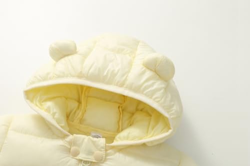 Image of AIWUHE Baby Boys Girls Hooded Puffer Vest Winter Lightweight Sleeveless Bear Ears Zipper Up Jacket Down Vest Coat Vests Kids