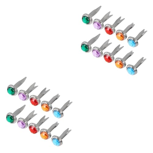 HOMSFOU 2sets Decorative Brads Scrapbooking Brads Handmade Nail DIY Accessories Assorted Mini Push Pins 50pcs*2