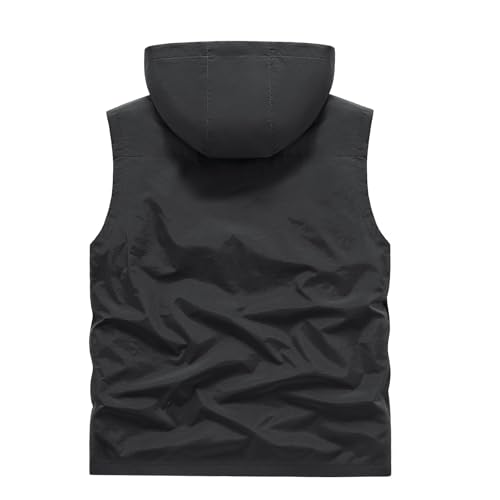 Image of Lightweight Outdoor Vest Jacket for Men, Windbreaker for Golf, Safari, Travel, Fishing, Hiking