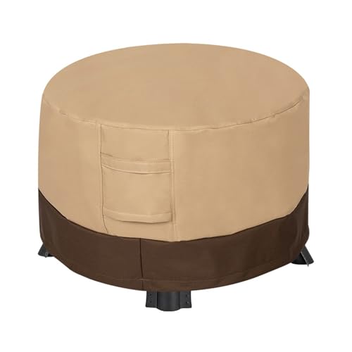 Water-Resistant 36 Inch Round Fire Pit Table Cover, Outdoor Firepit Cover