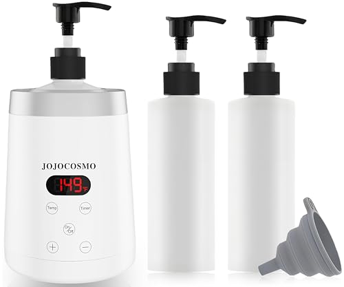 JOJOCOSMO Massageöl-Wärmer Massageölwärmer mit zwei Ölflaschenspender stufenloser Erwärmer von 0 bis 65 C Lotion Flaschenwärmer Spenderheizung for Salon Haushalt Massageöl Flaschenwärmer Weiß