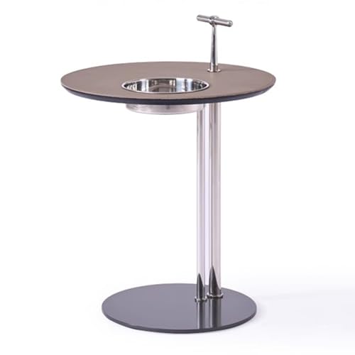 lhyangroupao Mesa Centro Salon, Mesa Baja Salon, Fuerte Sentido Tridimensional, Tamaño Reducido, Tela de Cuero de Silla de Montar, Adecuada para Balcón, Dormitorio, Sala de Estar