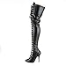 Pleaser Women's Seduce-3024 Thigh-High Boot,Black Stretch PU,8 M US