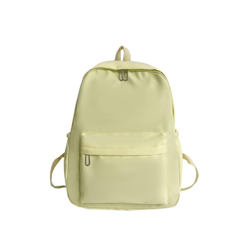 Mochila grande à prova d’água de náilon para universitários – Mochila escolar casual lisa para notebook (002-Amarelo)