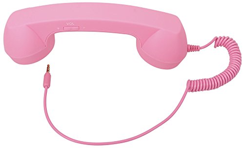 AshopZ Retro Telephone Handset 3.5mm Cell Phone Receiver for Iphone,Pink