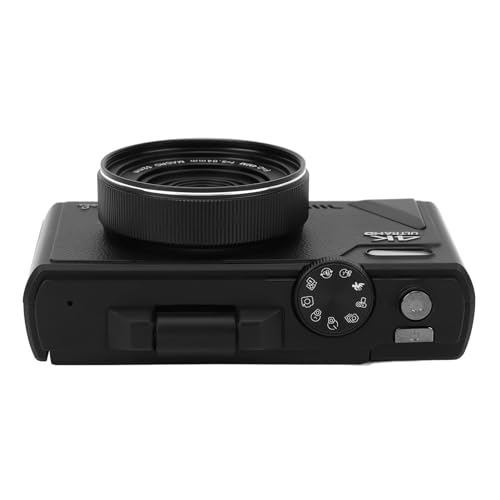 Aparat cyfrowy retro D HD 4K 64 MP z 18-krotnym zoomem, automatyczna i jakościowa 3-calowy ekran z klapką, idealny do podróży, fotografii i (czarny)