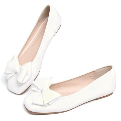 Image of Dear Time Women's Flats Shoes Bowknot Dressy Ballets Loafers Wedding Business Casual Walking Shoes