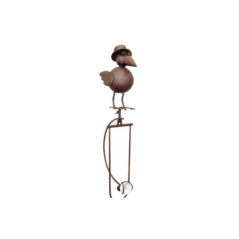 L'Héritier Du Temps Mobile Jardin Balancier Corbeau Métal - 11x38x149cm, Décoration Extérieure Unique