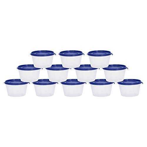 Image of Cutting EDGE Nesterware 750ml Stackable Container (Set of 12, Dark Blue) | BPA-free plastic, stackable design, leak-proof, kitchen storage, pantry, fridge, meal prep, reusable, travel use
